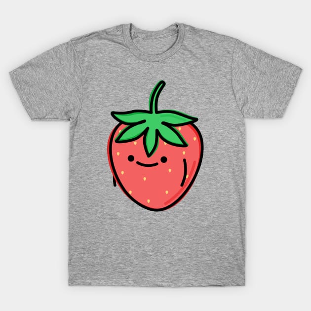 Cute Strawberry T-Shirt by happyfruitsart